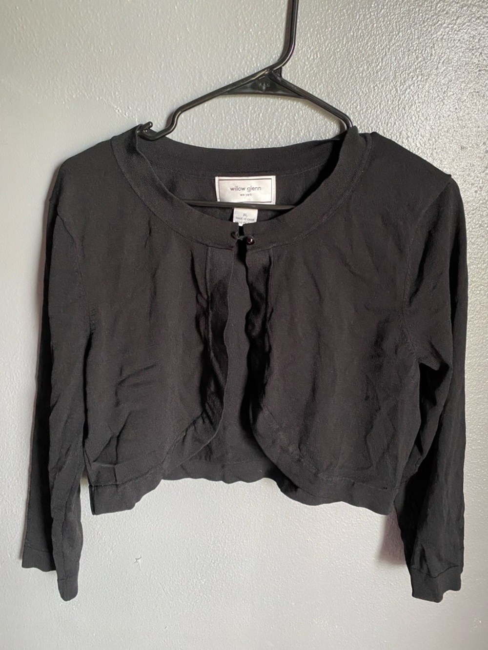 Black Cropped Cardigan Sweater